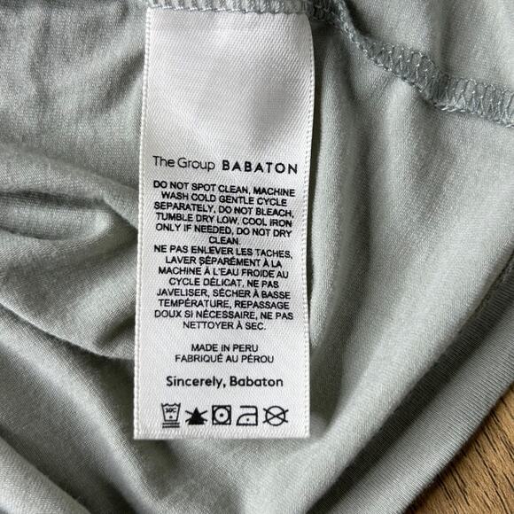 Babaton Aritzia Foundation V-Neck Cropped T-Shirt Sage Green Small - Picture 6 of 6